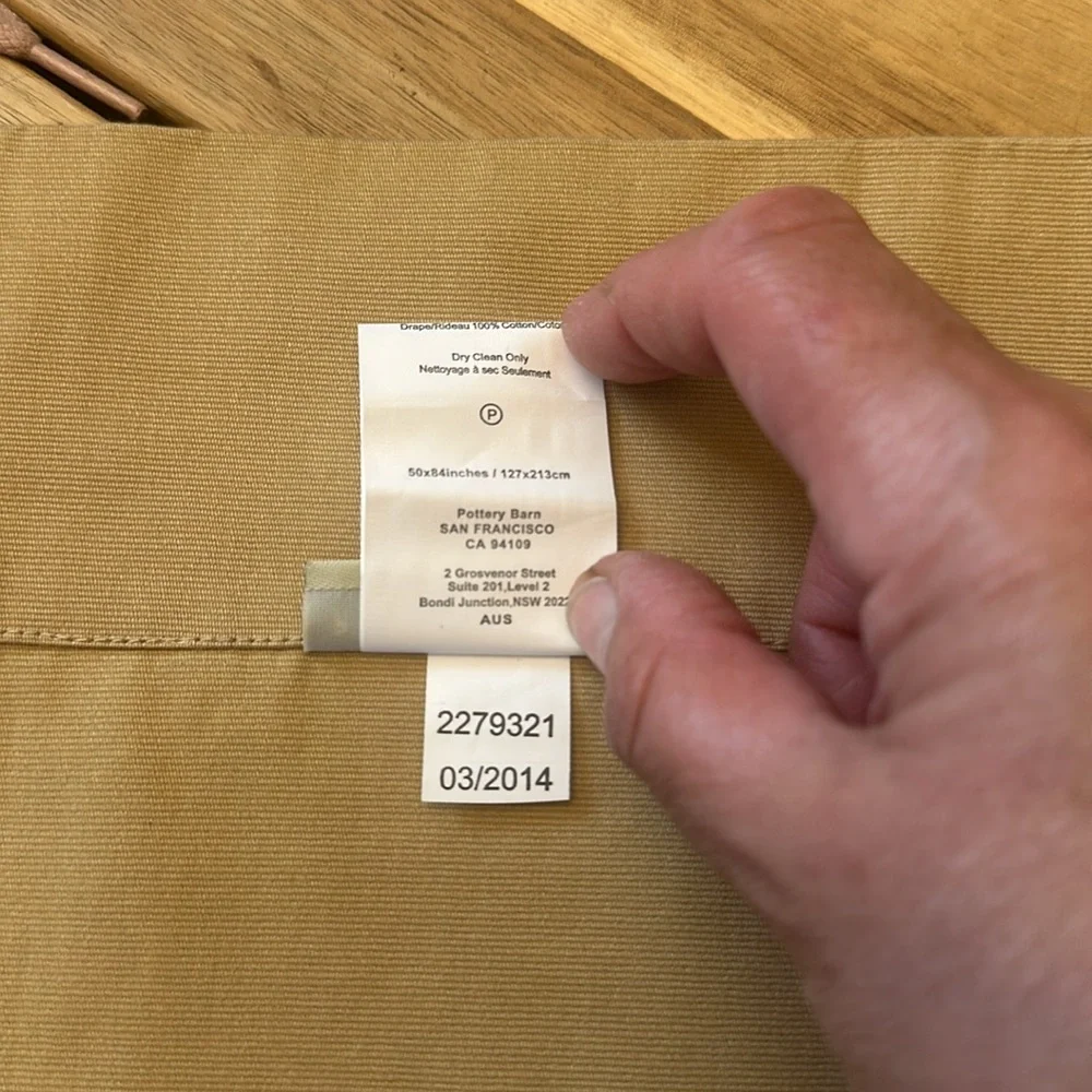 POTTERY BARN DRAPE 3 panels